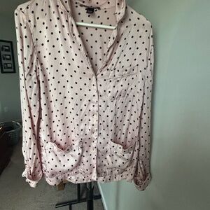 Victoria's Secret Light Pink Polka Dot silk Pajama top and matching pants